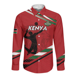 Custom Kenya Volleyball Long Sleeve Button Shirt Go Champions