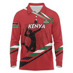 Custom Kenya Volleyball Long Sleeve Polo Shirt Go Champions