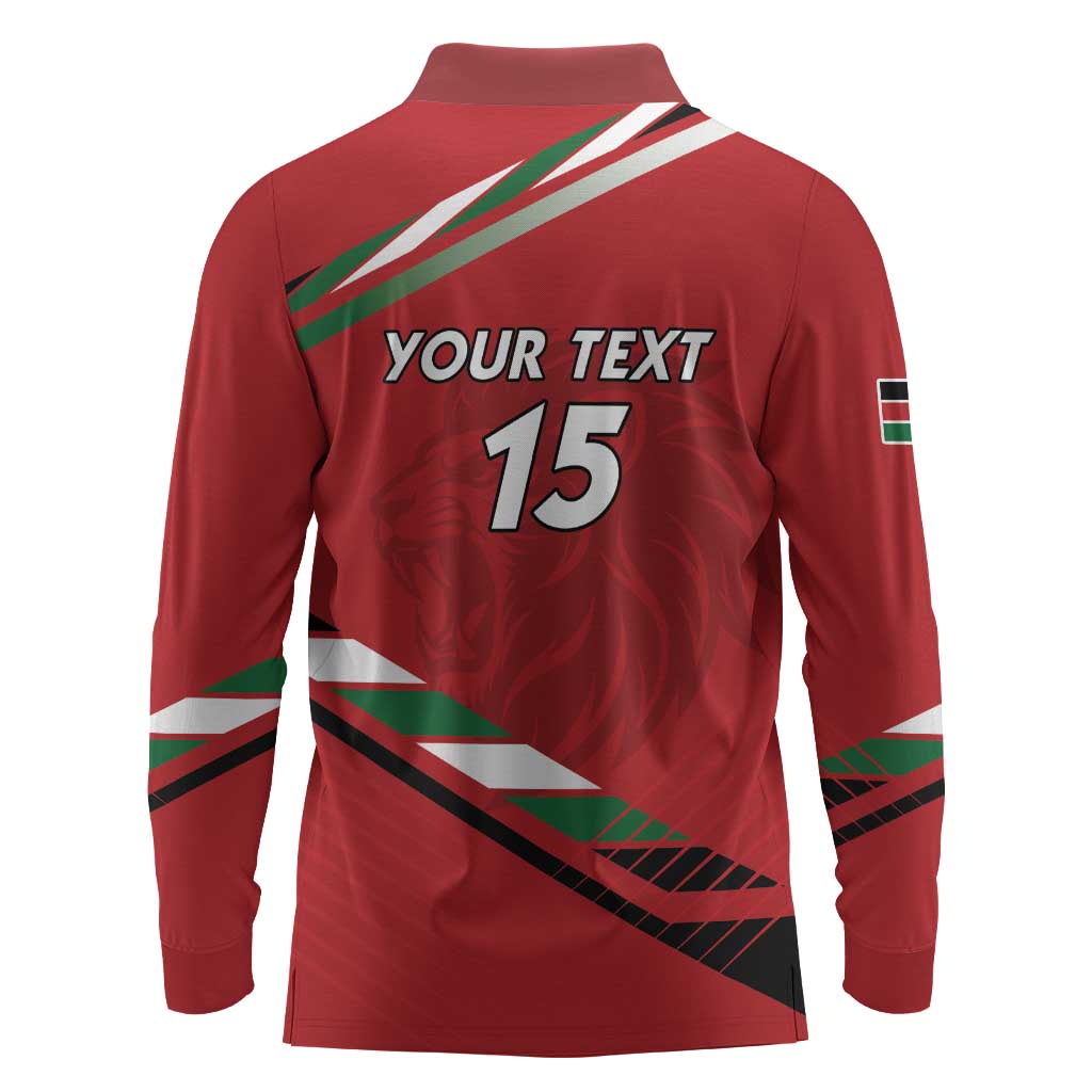 Custom Kenya Volleyball Long Sleeve Polo Shirt Go Champions