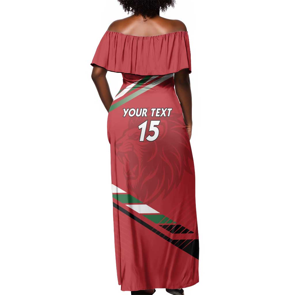 Custom Kenya Volleyball Off Shoulder Maxi Dress Go Champions