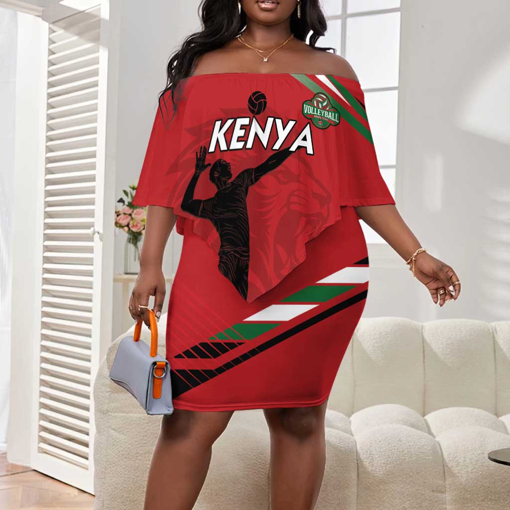 Custom Kenya Volleyball Off Shoulder Short Dress Go Champions