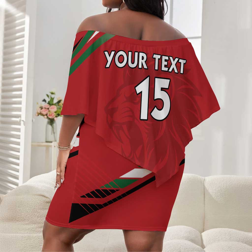 Custom Kenya Volleyball Off Shoulder Short Dress Go Champions
