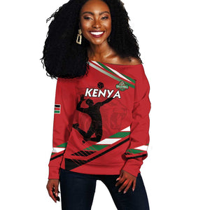 Custom Kenya Volleyball Off Shoulder Sweater Go Champions