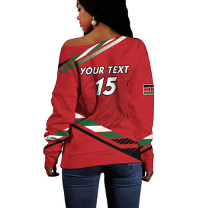 Custom Kenya Volleyball Off Shoulder Sweater Go Champions