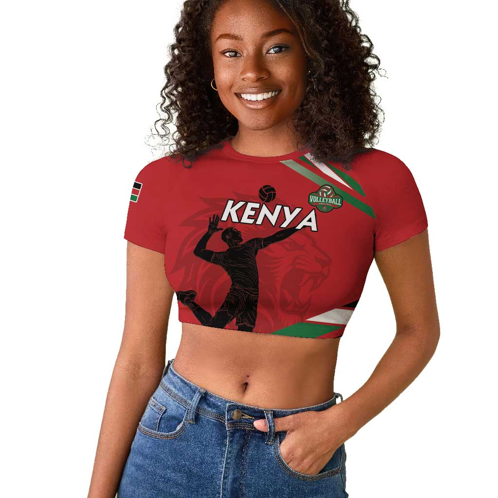 Custom Kenya Volleyball Raglan Cropped T shirt Go Champions