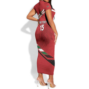 Custom Kenya Volleyball Short Sleeve Bodycon Dress Go Champions LT15