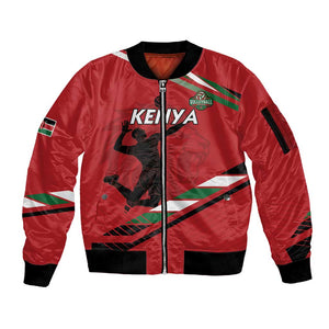 Custom Kenya Volleyball Sleeve Zip Bomber Jacket Go Champions