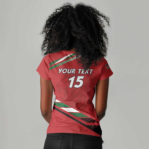 Custom Kenya Volleyball Women V-Neck T-Shirt Go Champions