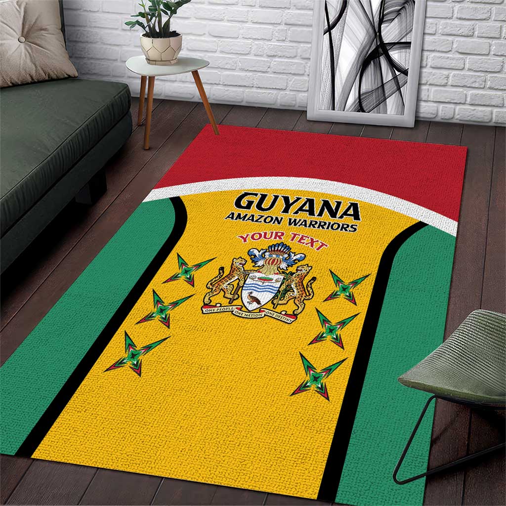 Guyana Cricket Custom Area Rug Go Amazon Warriors Go by African Pride