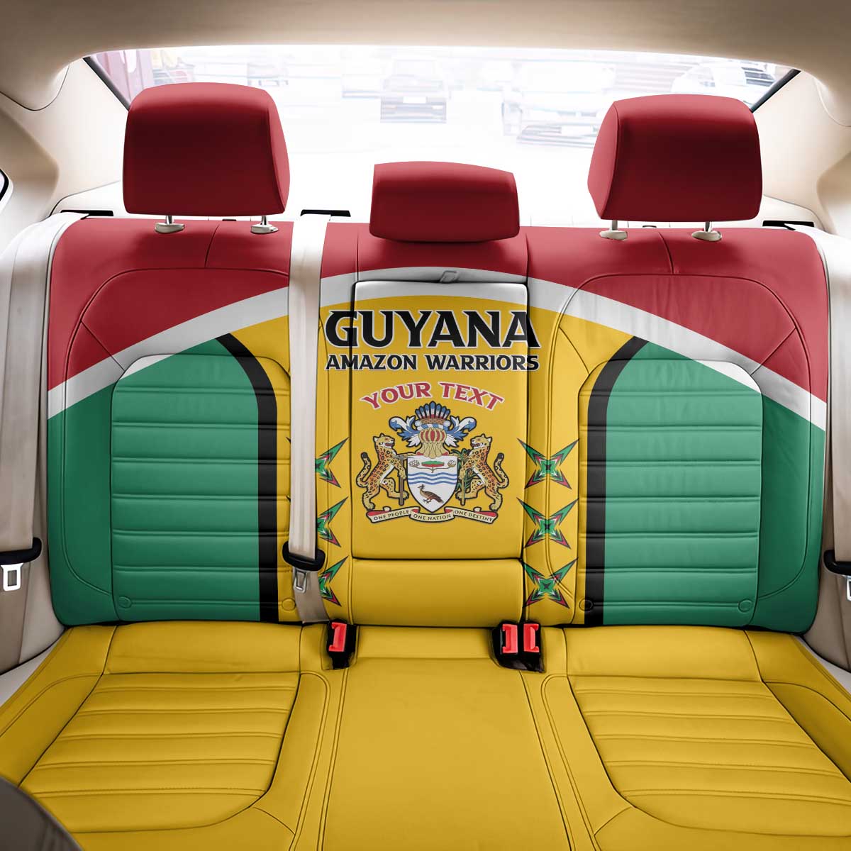 Guyana Cricket Custom Back Car Seat Cover Go Amazon Warriors Go - African Pride