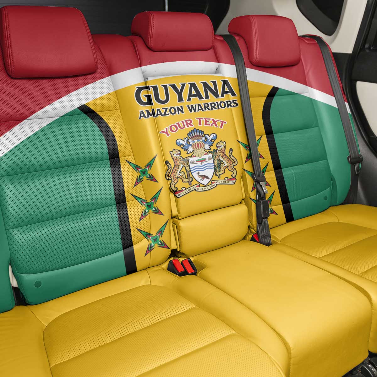 Guyana Cricket Custom Back Car Seat Cover Go Amazon Warriors Go - African Pride