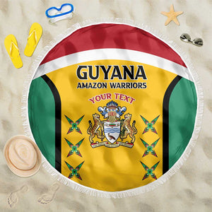 Guyana Cricket Custom Beach Blanket Go Amazon Warriors Go - African Pride