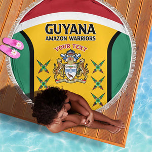 Guyana Cricket Custom Beach Blanket Go Amazon Warriors Go - African Pride