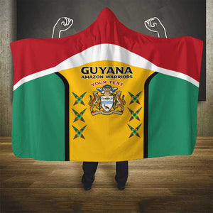 Guyana Cricket Custom Hooded Blanket Go Amazon Warriors Go - African Pride