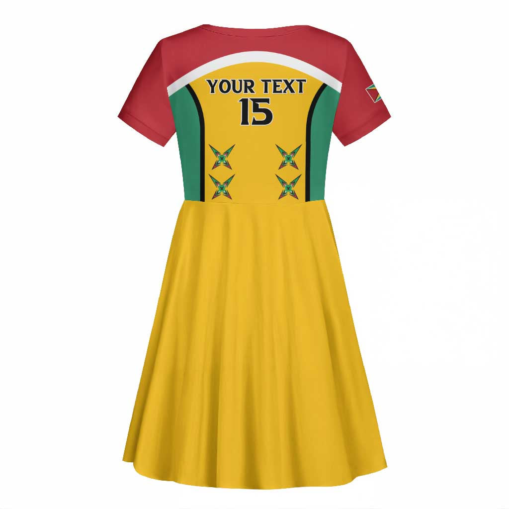 Guyana Cricket Custom Kid Short Sleeve Dress Go Amazon Warriors Go - African Pride