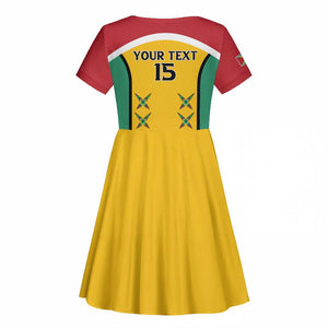 Guyana Cricket Custom Kid Short Sleeve Dress Go Amazon Warriors Go - African Pride