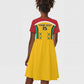 Guyana Cricket Custom Kid Short Sleeve Dress Go Amazon Warriors Go - African Pride