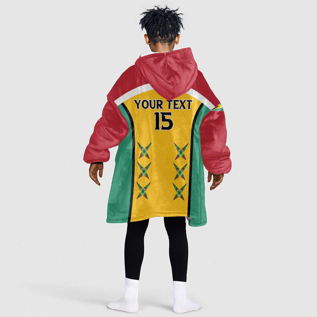 Guyana Cricket Custom Kid Wearable Blanket Hoodie Go Amazon Warriors Go - African Pride