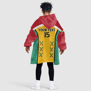 Guyana Cricket Custom Kid Wearable Blanket Hoodie Go Amazon Warriors Go - African Pride