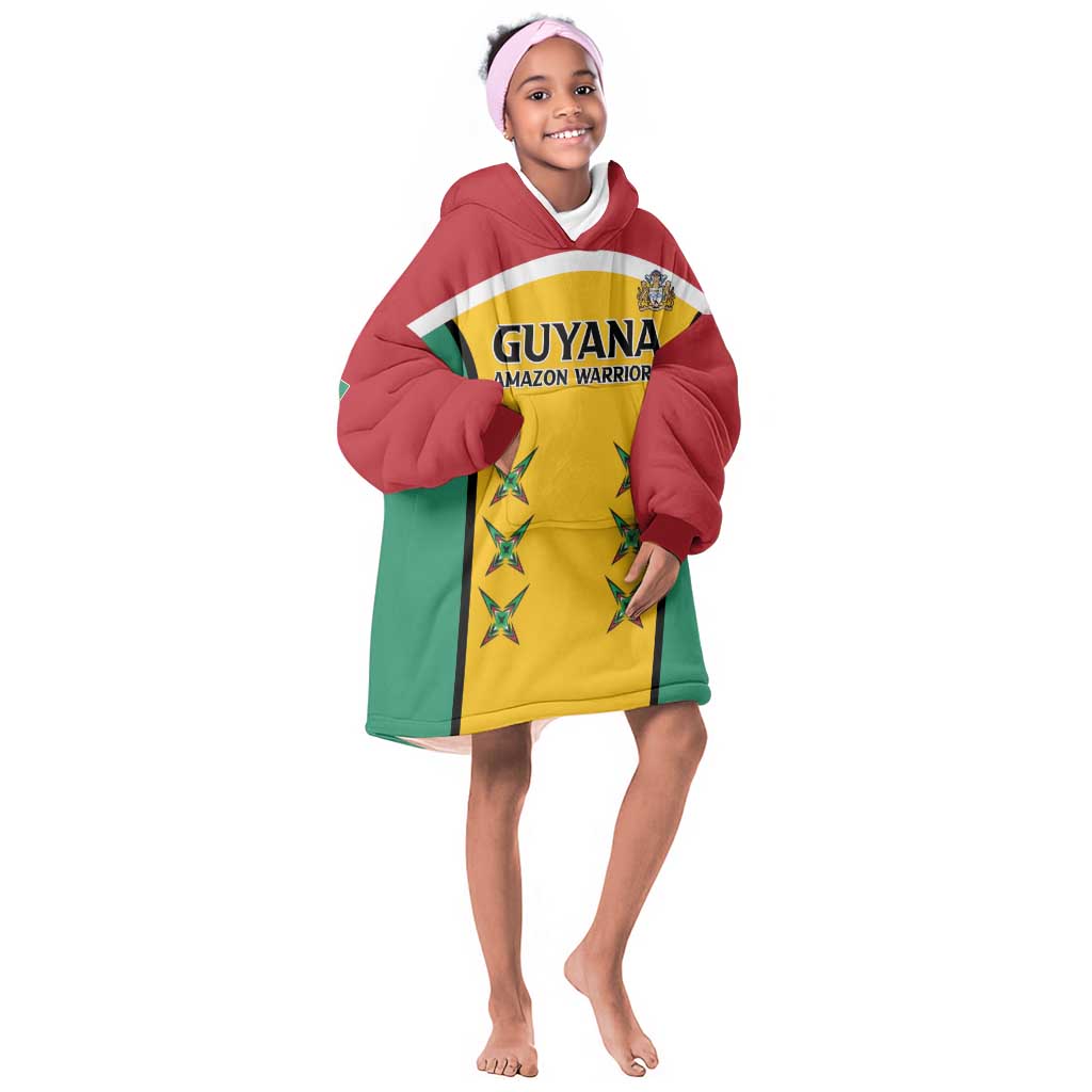 Guyana Cricket Custom Kid Wearable Blanket Hoodie Go Amazon Warriors Go - African Pride