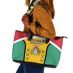 Guyana Cricket Custom Leather Tote Bag Go Amazon Warriors Go - African Pride