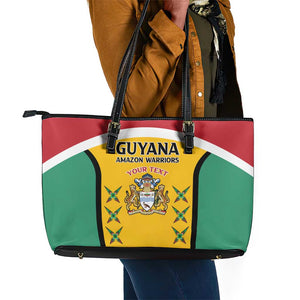 Guyana Cricket Custom Leather Tote Bag Go Amazon Warriors Go - African Pride