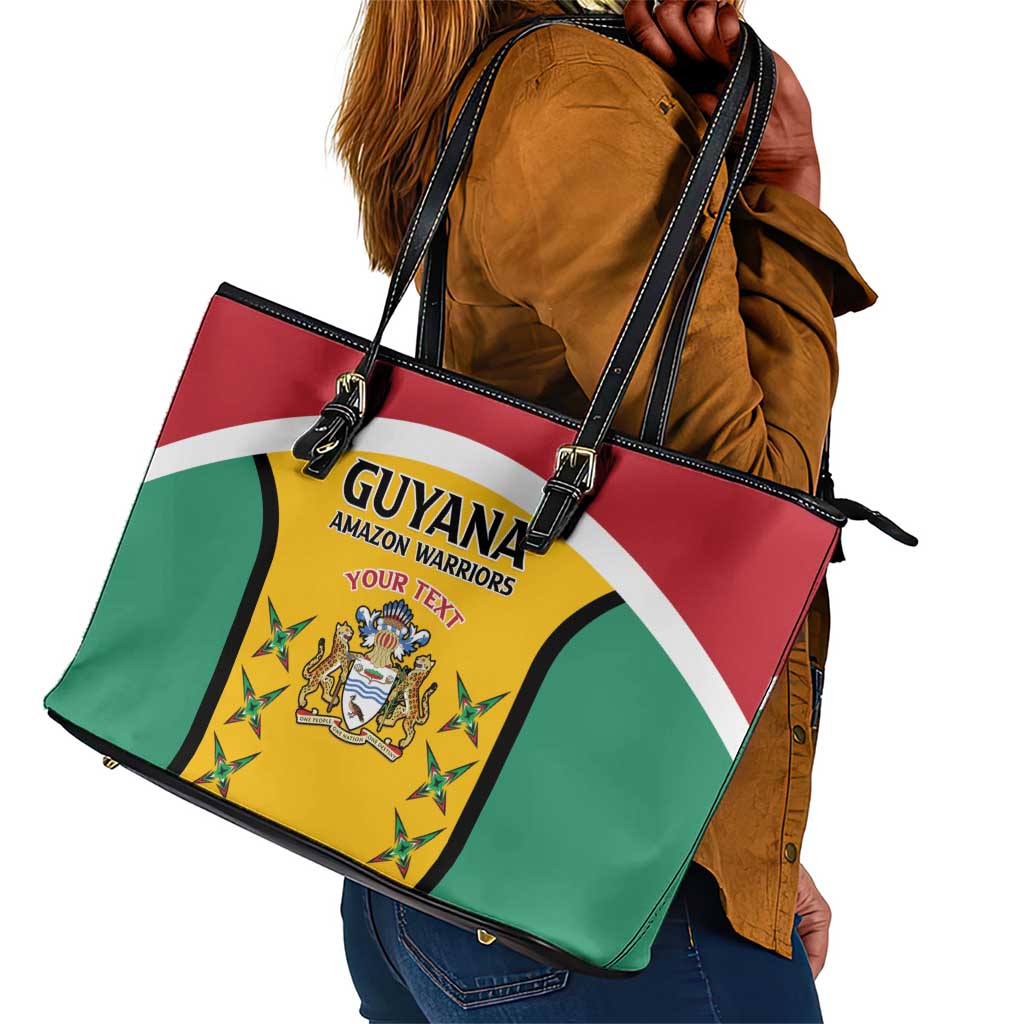Guyana Cricket Custom Leather Tote Bag Go Amazon Warriors Go - African Pride