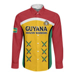 Guyana Cricket Custom Long Sleeve Button Shirt Go Amazon Warriors Go - African Pride