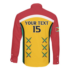 Guyana Cricket Custom Long Sleeve Button Shirt Go Amazon Warriors Go - African Pride