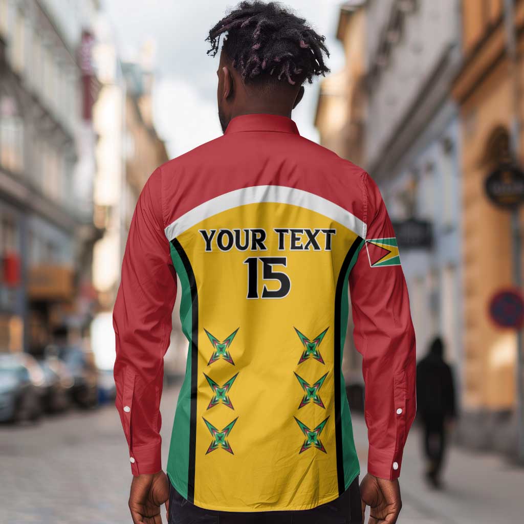 Guyana Cricket Custom Long Sleeve Button Shirt Go Amazon Warriors Go - African Pride