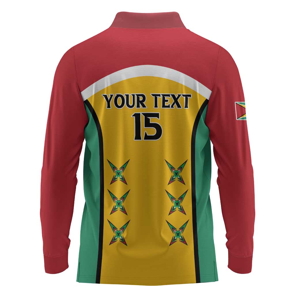Guyana Cricket Custom Long Sleeve Polo Shirt Go Amazon Warriors Go - African Pride