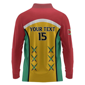 Guyana Cricket Custom Long Sleeve Polo Shirt Go Amazon Warriors Go - African Pride