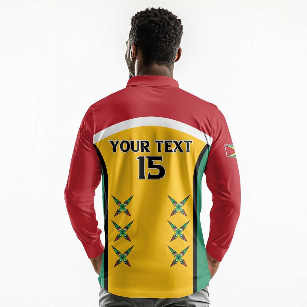 Guyana Cricket Custom Long Sleeve Polo Shirt Go Amazon Warriors Go - African Pride