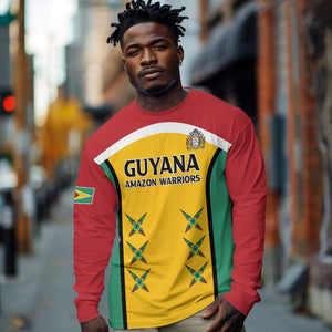 Guyana Cricket Custom Long Sleeve Shirt Go Amazon Warriors Go - African Pride