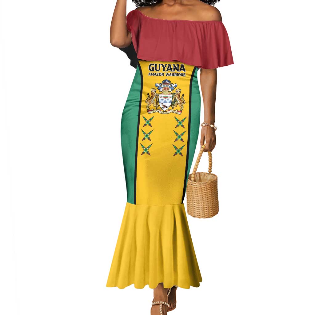 Guyana Cricket Custom Mermaid Dress Go Amazon Warriors Go - African Pride