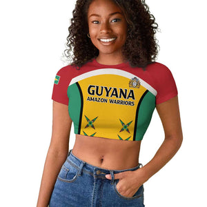 Guyana Cricket Custom Raglan Cropped T shirt Go Amazon Warriors Go - African Pride
