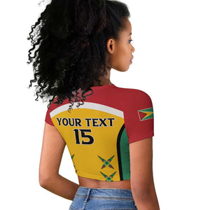 Guyana Cricket Custom Raglan Cropped T shirt Go Amazon Warriors Go - African Pride