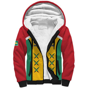 Guyana Cricket Custom Sherpa Hoodie Go Amazon Warriors Go - African Pride