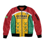 Guyana Cricket Custom Sleeve Zip Bomber Jacket Go Amazon Warriors Go - African Pride