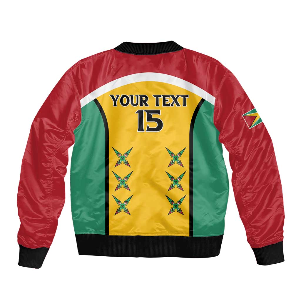 Guyana Cricket Custom Sleeve Zip Bomber Jacket Go Amazon Warriors Go - African Pride