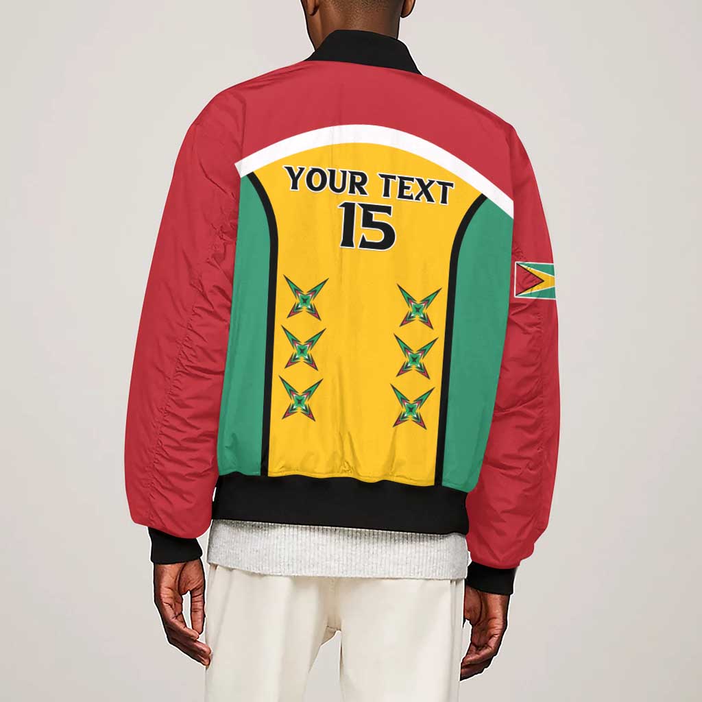 Guyana Cricket Custom Sleeve Zip Bomber Jacket Go Amazon Warriors Go - African Pride
