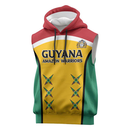 Guyana Cricket Sleeveless Hoodie Go Amazon Warriors Go - African Pride