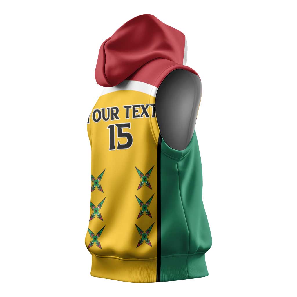 Guyana Cricket Sleeveless Hoodie Go Amazon Warriors Go - African Pride