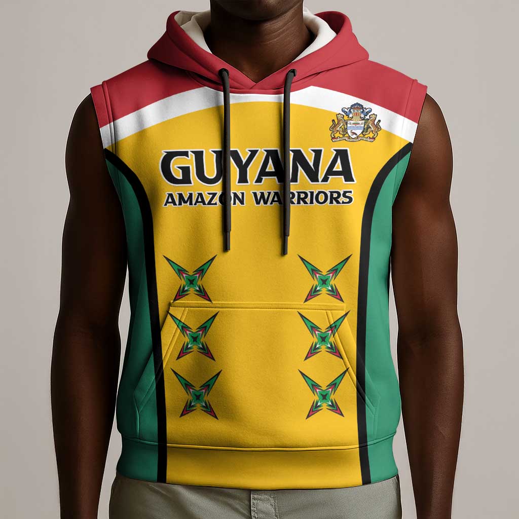 Guyana Cricket Sleeveless Hoodie Go Amazon Warriors Go - African Pride