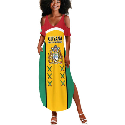 Guyana Cricket Custom Summer Maxi Dress Go Amazon Warriors Go - African Pride