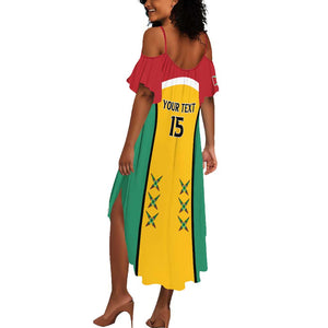 Guyana Cricket Custom Summer Maxi Dress Go Amazon Warriors Go - African Pride