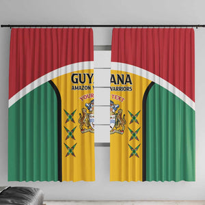 Guyana Cricket Custom Window Curtain Go Amazon Warriors Go - African Pride