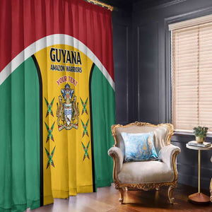 Guyana Cricket Custom Window Curtain Go Amazon Warriors Go - African Pride
