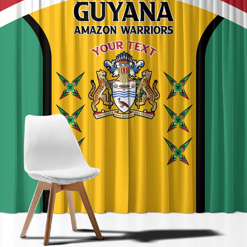Guyana Cricket Custom Window Curtain Go Amazon Warriors Go - African Pride