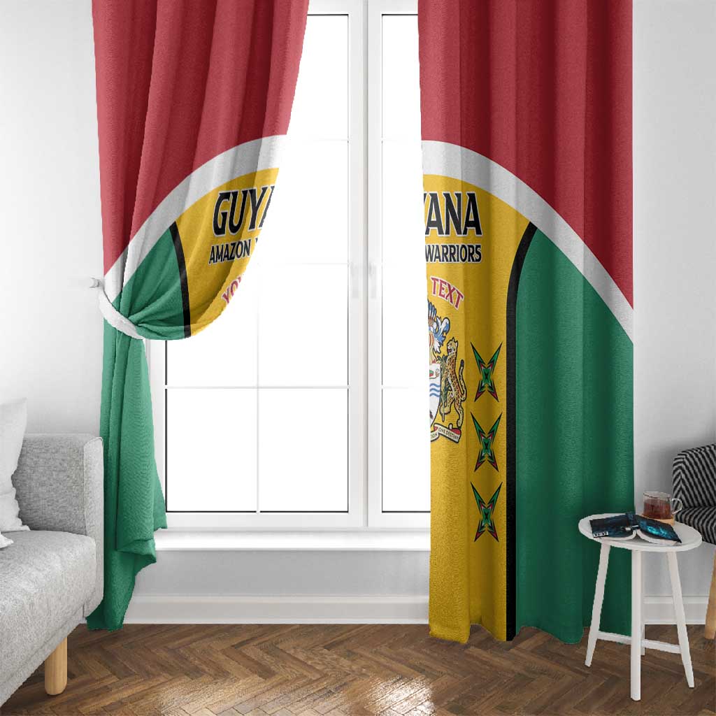 Guyana Cricket Custom Window Curtain Go Amazon Warriors Go - African Pride